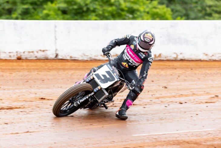 Briar Bauman (No. 3) at Nashville Short Track. Photo Tim Lester for AMA Pro Racing