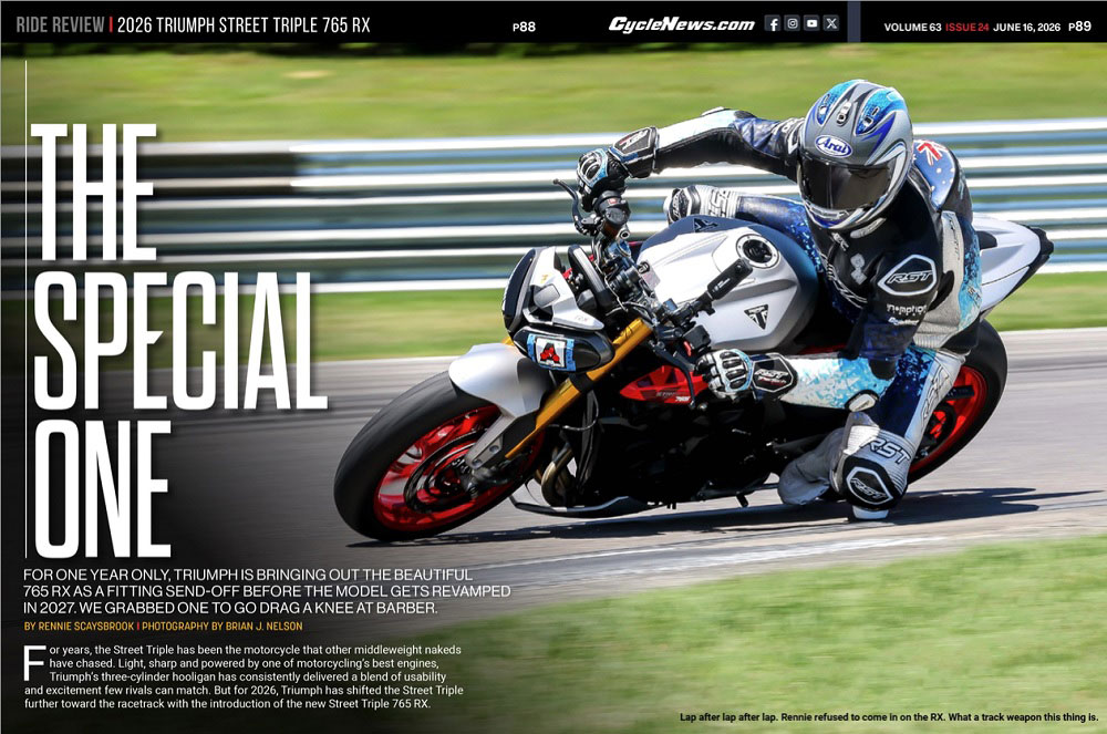 Cycle News 2026 Triumph Street Triple 765 RX Review Cycle News 2026 Triumph Street Triple 765 RX Review