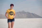 Steph at the Bonneville Salt Flats - Photo Credit Abigail-Buzzelli