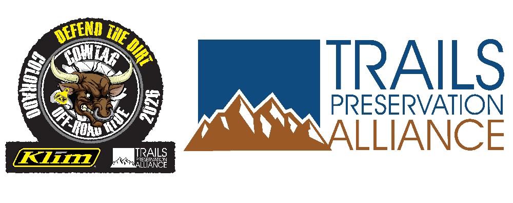 2026 KLIM & Trails Preservation Alliance Cow Tag logos