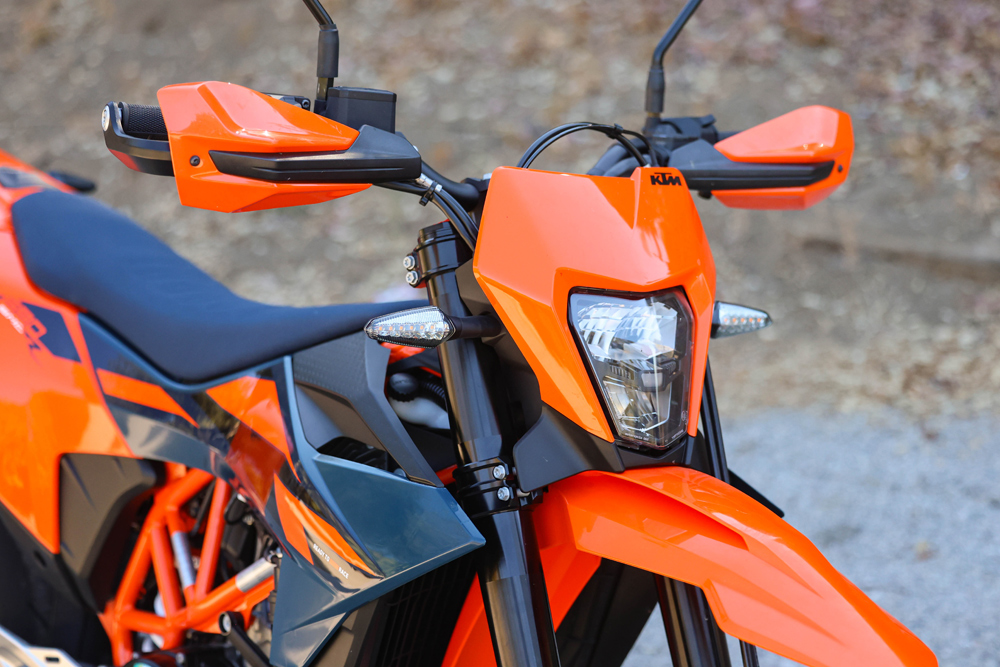 2026 KTM 690 SMC R front view 2026 KTM 690 SMC R front view