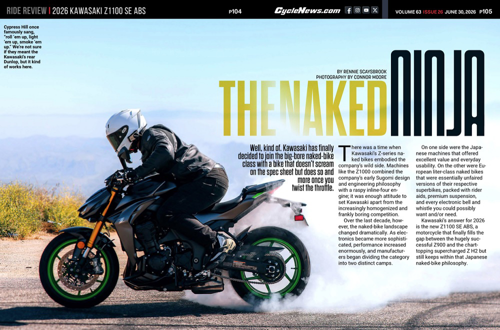Cycle News Magazine 2026 Kawasaki Z1100 SE ABS review Cycle News Magazine 2026 Kawasaki Z1100 SE ABS review