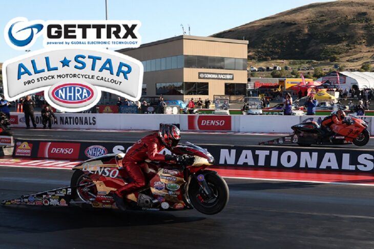 GETTRX NHRA Pro Stock Motorcycle All-Star Callout Denso Sonoma Nationals 2026