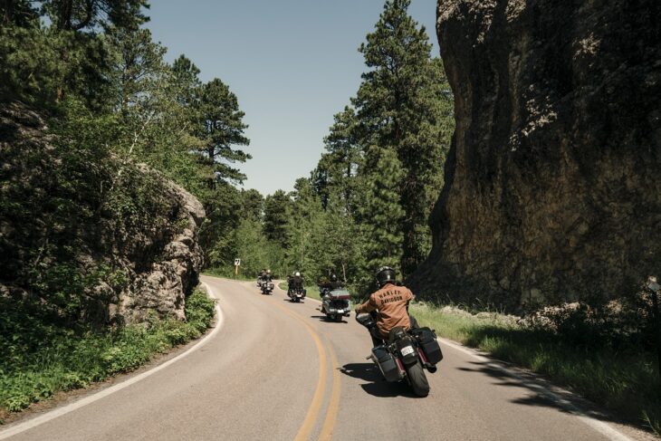 Harley-Davidson Sturgis riders-forest-road