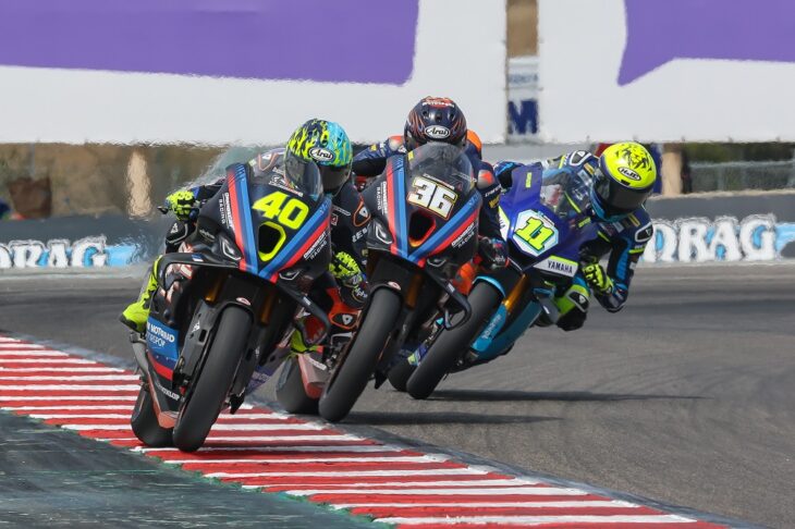 Sean Dylan Kelly (40) Jayson Uribe (36) and Mathew Scholtz (11) Laguna Seca