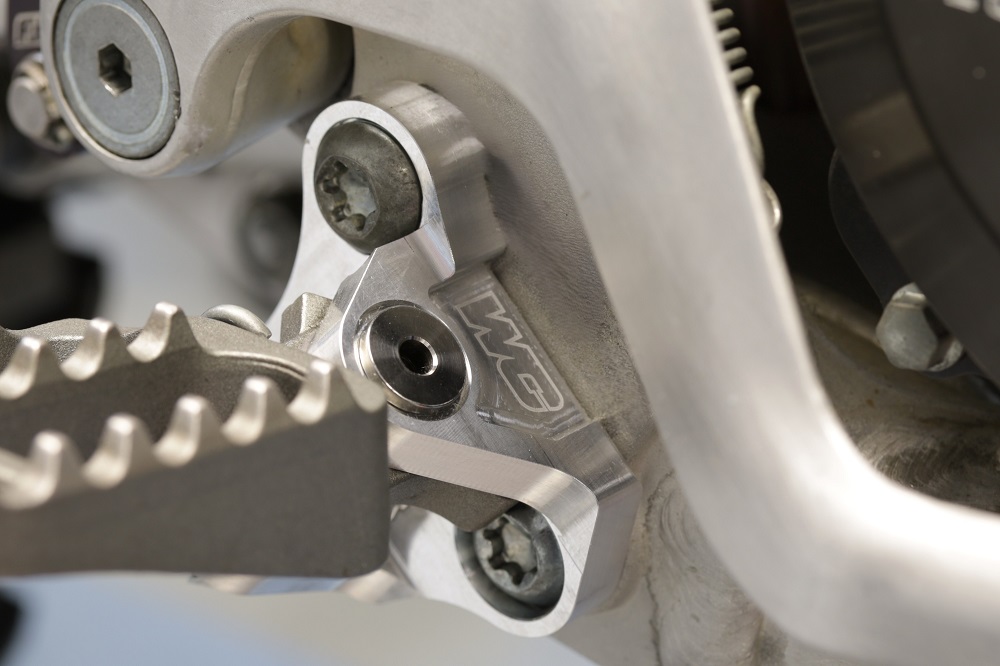 Works Connection YZ Footpeg Mounts closeup