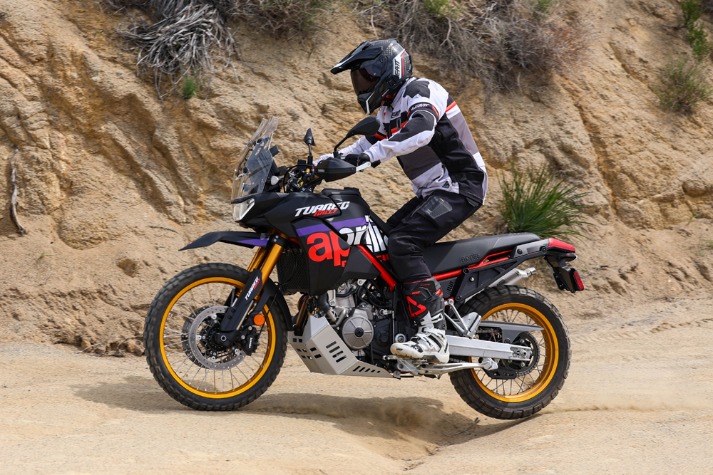2026 Aprilia Tuareg 660 Rally on rough terrain 2026 Aprilia Tuareg 660 Rally on rough terrain