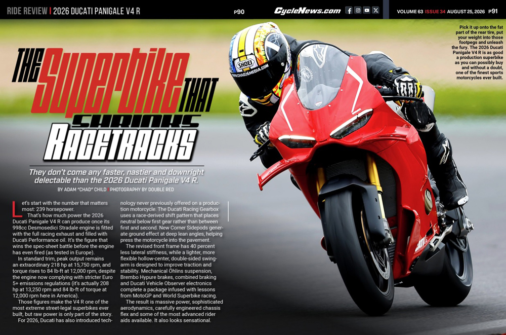 Cycle News Magazine 2026 Ducati Panigale V4 R Review Cycle News Magazine 2026 Ducati Panigale V4 R Review