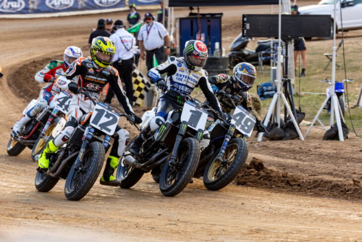 Daniels, Kopp and Cose at Jackpine Gypsies Short Track. Photo Tim Lester for AMA Pro Racing