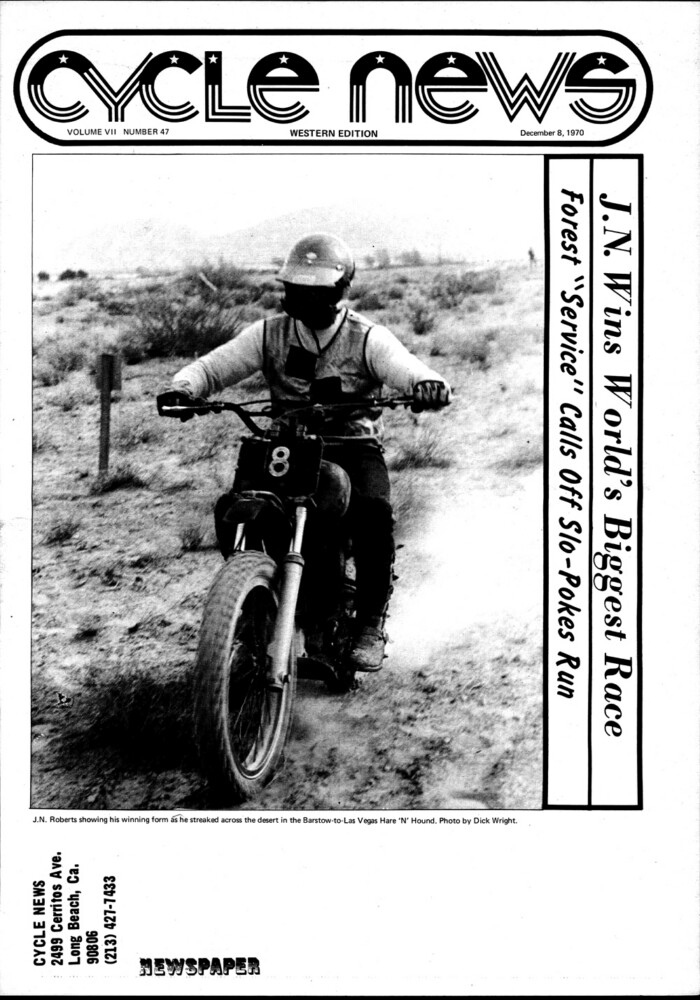 Legendary desert racer JN Roberts
