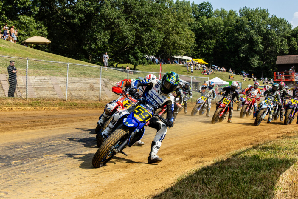 Tom Drane leads the Kicker AFT Singles at 2025 Peoria TT. Photo by Tim Lester for AMA Pro Racing