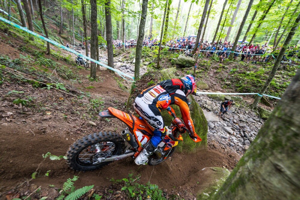 Trystan Hart wearing USWE hydration pack