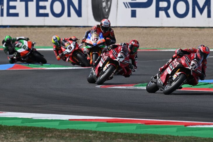 Bulega streaked away for a two second win in the Superpole race.