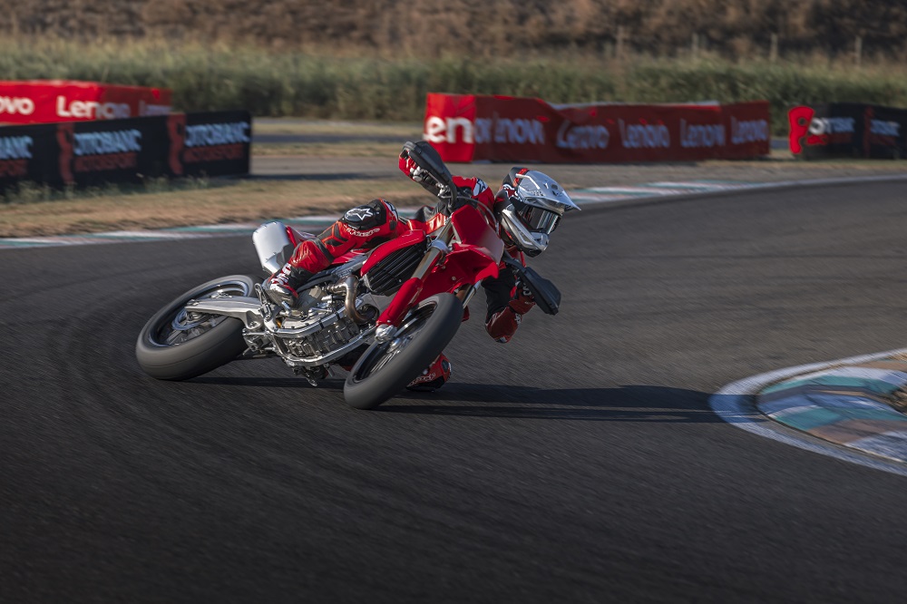 2027 Ducati Desmo450 SM cornering