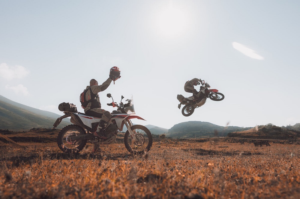 2027 KTM 690 Rally jumping