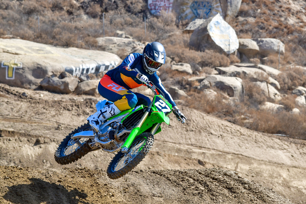 2027 Kawasaki KX250F action 2027 Kawasaki KX250F action
