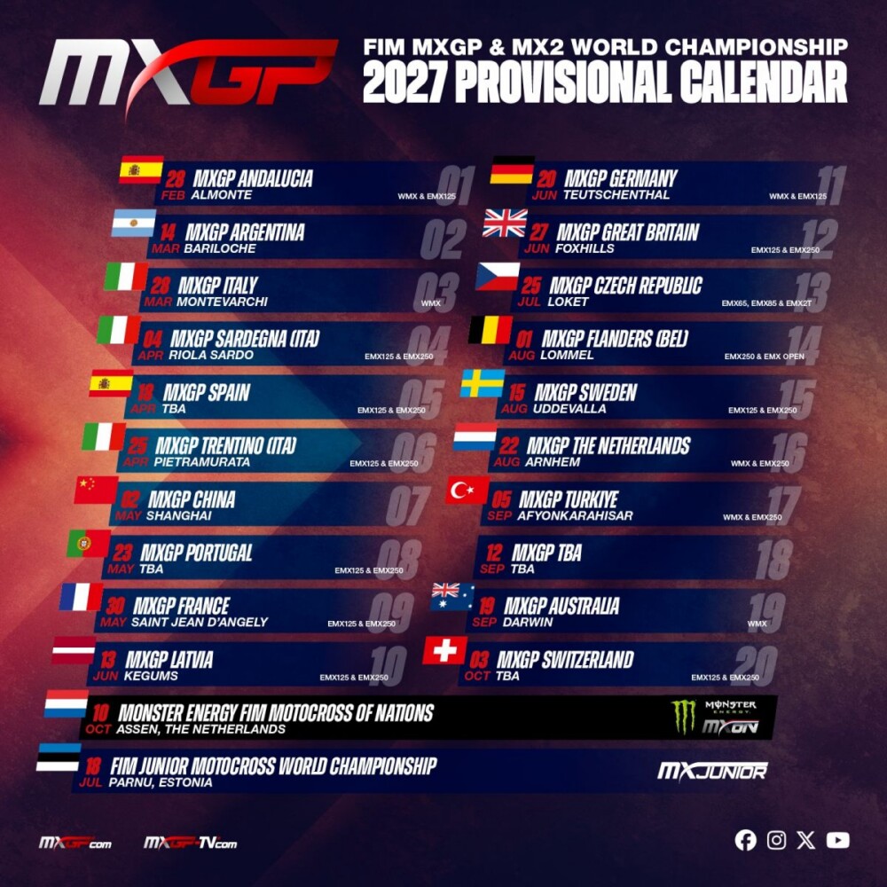 2027 MXGP Schedule