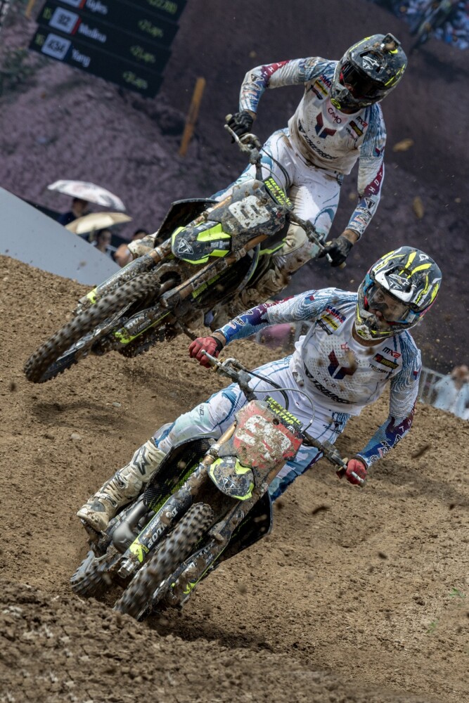 Guillem Farres (99) and Camden McLellan (8) at 2026 MXGP of China