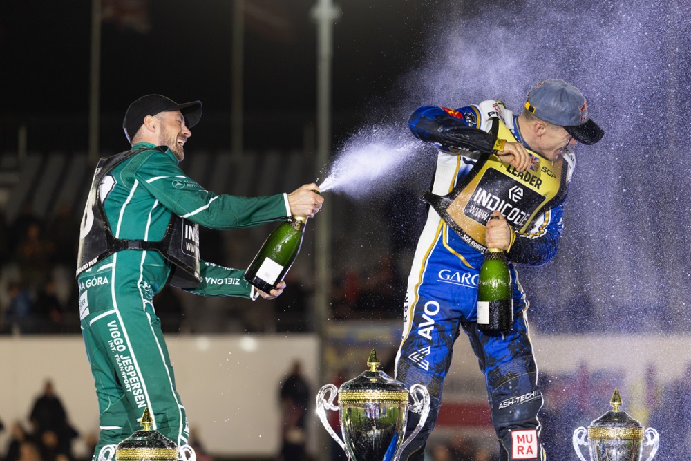 Leon Madsen (left) and Robert Lambert at SpeedwayGP of Denmark