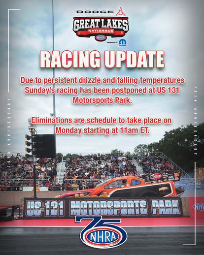 NHRA Great Lakes Nationals postponed
