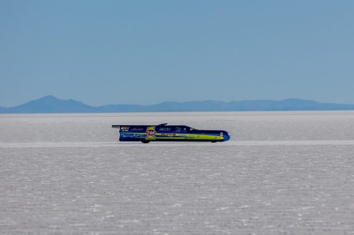 TOP 1 Oil Ack Attack Streamliner at 2023 Bolivia Speed Trials. Photo by Jean Turner