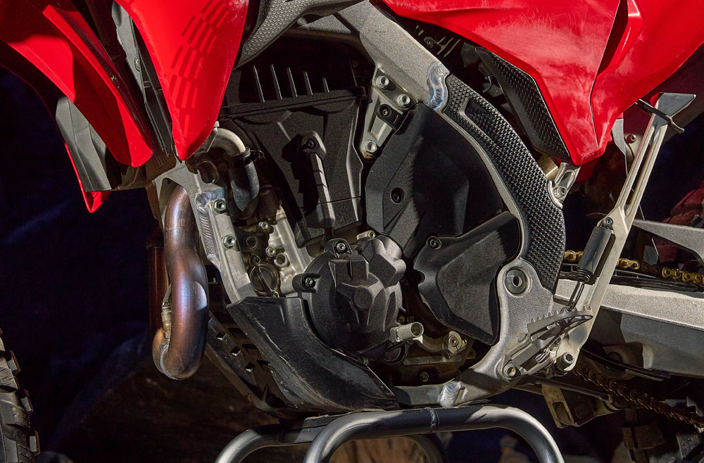 2027 Ducati Desmo450 EDS engine sound shields
