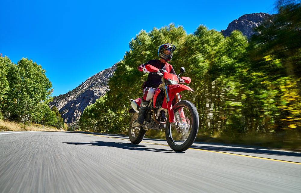 2027 Ducati Desmo450 EDS on pavement