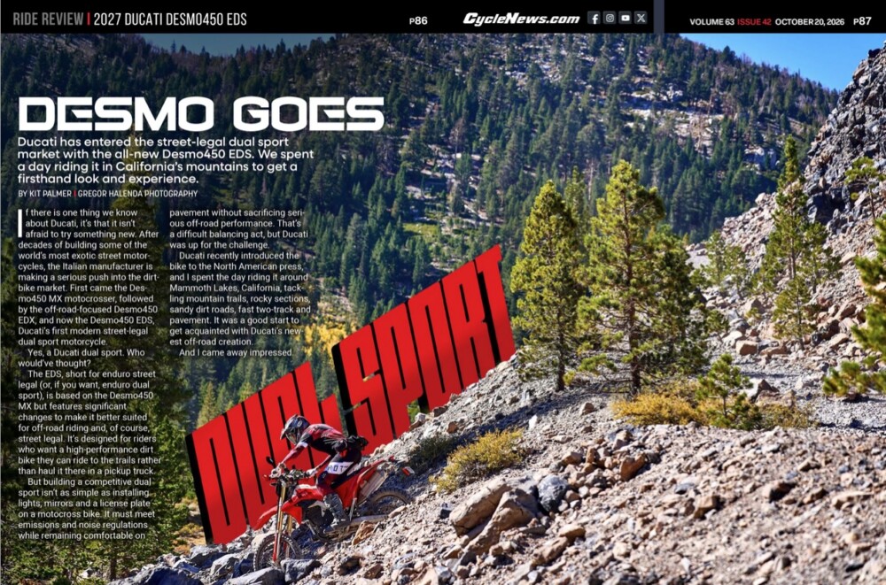 Cycle News Magazine 2027 Ducati Desmo450 EDS Review