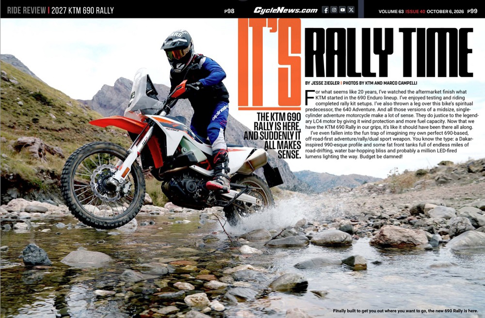Cycle News Magazine 2027 KTM 690 Rally review